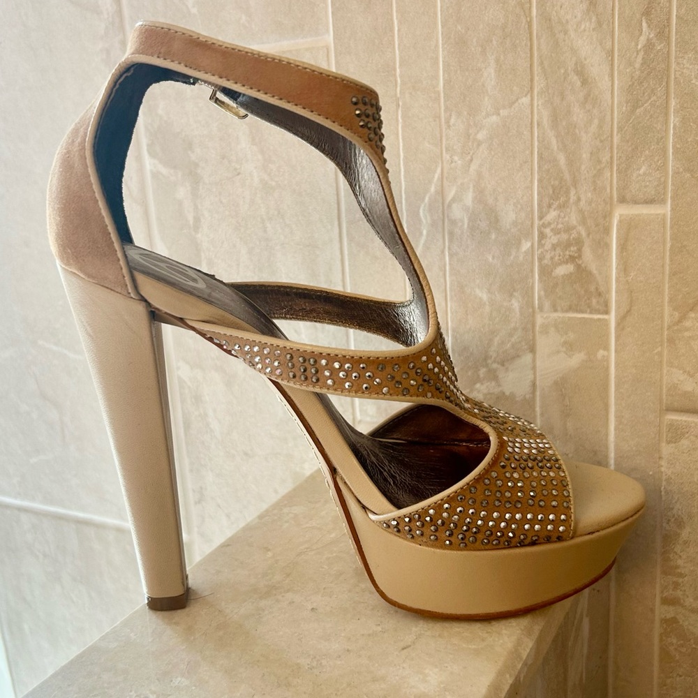 Elegant Tan High Heel Sandals